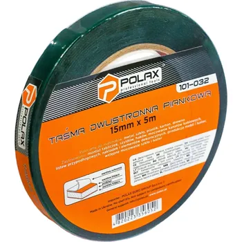 Lepicí páska Oboustranná pěnová páska černá 15mm x 5m Polax