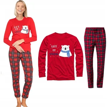 Dámské noční prádlo Dámské bavlna pyžamo Marcinkowski červené, velikost M