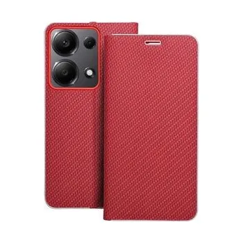 Pouzdro na mobilní telefon Pouzdro LUNA Book Carbon pro XIAOMI Redmi Note 13 Pro 4G / POCO M6 Pro 4G červené - OEM + zdarma možnost vyzkoušet a vrátit zboží do 30 dní