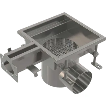 Alca Průmyslová štěrbinová vpust koncová 250×250, nerez AISI 316L APR7-1321-20-P