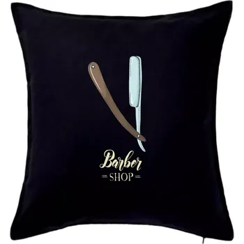 Polštář Barber Shop břitva - Polštář 50x50 - 50x50 - Pouze potah ( Černá )