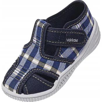 Chlapecké bačkory Viggami dětské papuče na suchý zip, modré, velikost 21