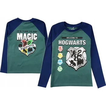 Chlapecké tričko HARRY POTTER CHLAPECKÉ TRIČKO S DLOUHÝM RUKÁVEM bavlna ZELENÉ VEL. 152 D016ż