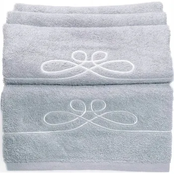 Ručník Froté osuška DARA, šedá s výšivkou, 70x140cm