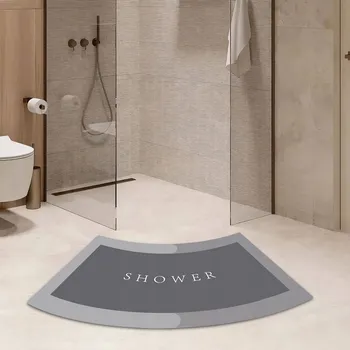 Koupelnová předložka Zakřivená koupelnová předložka, protiskluzová měkká