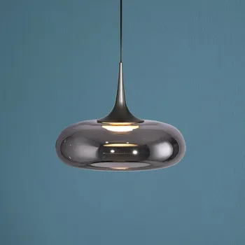 Schöner Wohnen LED závěsné světlo Posh 1-fl., kouřové sklo, 3 000 K - Ø stínidlo na lampu 22 cm; baldachýn – Ø 17 cm, výška 6 cm kouřově šedá 1 x 7,4 W LED - Doprava zdarma