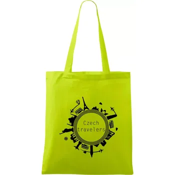Czech Travelers jednobarevný - Taška bavlněná - 42 x 38 cm ( Limetková )