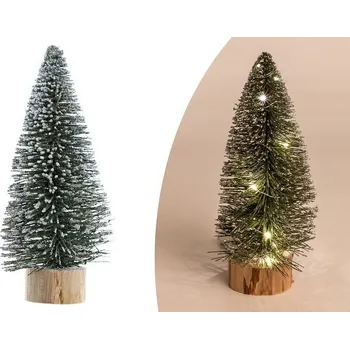 Obraz Mini vánoční stromek na pařezu s LED osvětlením 20 cm stříbrný