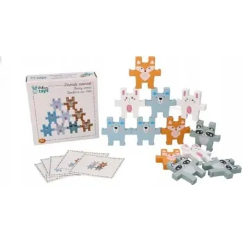 Dřevěná hračka Stavebnice Adam Toys – pyramida zvířátek