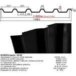 Trapézový plech 35/N lakovaný pozink 0.5mm RAL 9005 černá dl.8mb (Kvalitní Česká pozinkovaná plechová krytina Lakovaná)