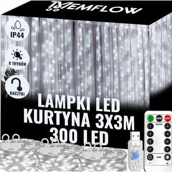 Vánoční dekorace Světelný řetěz MEMFLOW 300 cm do zásuvky bílý