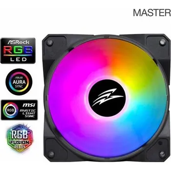 Počítačové chlazení EVOLVEO 12FM ventilátor 120mm, ARGB, černý rám, master