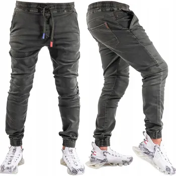 Pánské kalhoty VEL.36 Pánské jogger kalhoty PREMIUM Olivové MISADE
