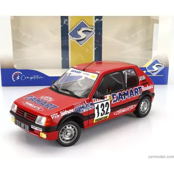 Cizojazyčná kniha Solido Peugeot 205 1.6 Gti N 132 Rally Montecarlo 1986 Francois Delecour - Anne Chantal Pauwels 1:18 Red