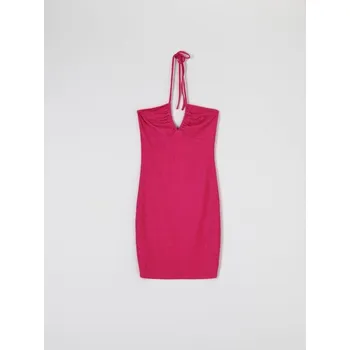 Dámské šaty Sinsay - Mini šaty s ozdobným vázáním - sytě růžová - 2065Q-42X - 2065Q-42X-XXS