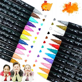 OBOUSTRANNÉ AKRYLOVÉ FIXY 36 BAREV - DÁRKY PRO DĚTI - VYSOKÁ KVALITA