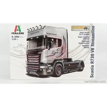 Italeri Scania R730 Tractor Truck V8 Streamline Silver Griffin 2-assi 2011 1:24 /