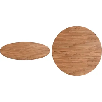 Jídelní stůl Masivní dub, Kulatý deska stolu, Ø70x1,5 cm, světle hnědá