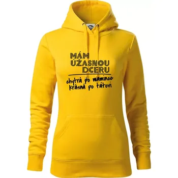 Dámská mikina Mám úžasnou dceru - Mikina dámská Cape s kapucí - XS ( Žlutá )