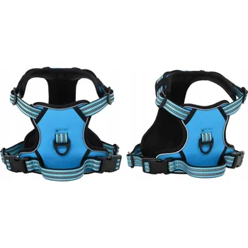 Postroj pro psa Postroj pro psa s reflexními prvky, nastavitelný, modrý S