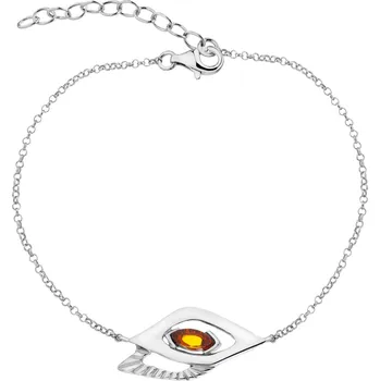 Náramek Stříbrný náramek s jantarem - AP543-4023