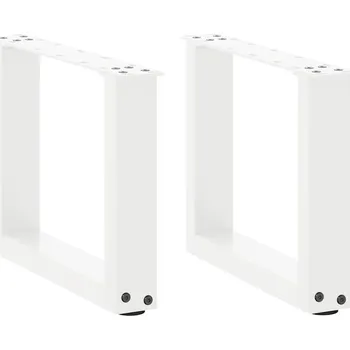 Stolová podnož OMAXI Nohy konferenčního stolku ve tvaru U, 2 ks, bílé, 30 x (30-31) cm, ocel 310682
