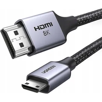 Video kabel Kabel Ugreen mini HDMI - HDMI, 8K, 2 m, šedý