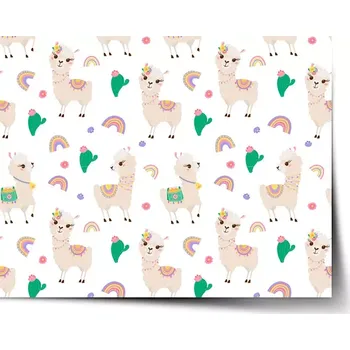 Plakát Sablio Plakát Roztomilé lamy - 120x80 cm