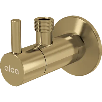 Ventil Alca Ventil rohový s filtrem 1/2" × 3/8", kulatý, GOLD-kartáčovaný mat ARV001-G-B