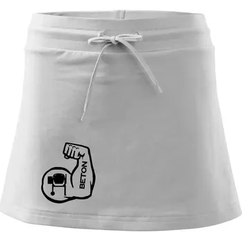 Dámská sukně Beton svaly - Sportovní sukně - two in one - L ( Bílá )