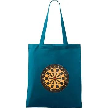 Nákupní taška Terč na šipky - Taška bavlněná - 42 x 38 cm ( Petrolejová )