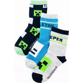 Ponožky dětské 27/30 MINECRAFT 3 páry