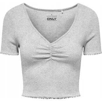 Only Dámské tričko ONLY-15311919 SVĚTLE ŠEDÁ MELANŽ Šedá