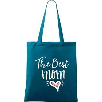 Best mom pod sebou - Taška bavlněná - 42 x 38 cm ( Petrolejová )