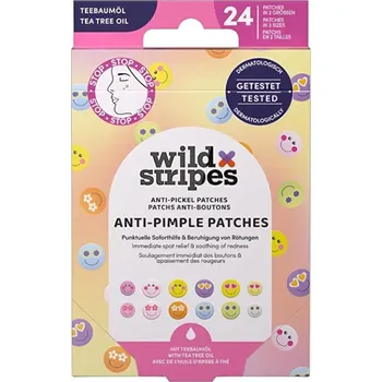 Zdravotnický materiál Wild Stripes Hydrokoloidní náplasti na akné s tea tree olejem Smile Prevent (Anti-Pimple Patches) 24 ks