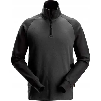 Pánská mikina Snickers Dvoubarevná Mikina s Krátkým Zipem - Ocelově Šedá/Černá