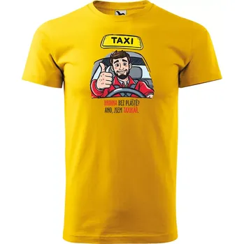 Sablio Tričko s potiskem pro taxikáře Hrdina bez pláště? Ano, jsem taxikář - žluté M
