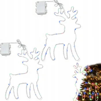 Vánoční dekorace Vánoční lampy na okna a balkony, svítící sobí