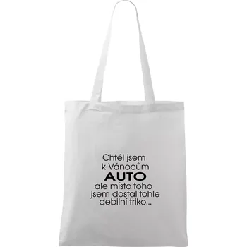 Chtěl jsem k Vánocům auto - Taška bavlněná - 42 x 38 cm ( Bílá )