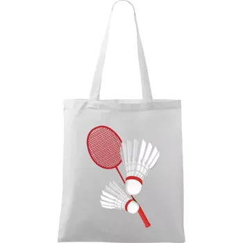 Badminton - pálka a košík - Taška bavlněná - 42 x 38 cm ( Bílá )
