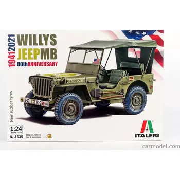 Plastikový model Italeri Jeep Willy Mb Us Army Military Soft-top 1942 1:24 /