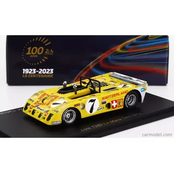 autíčko Spark-model Lola T280 Cosworth Dfv 3.0l V8 Team Ecurie Bonnier N 7 24h Le Mans 1972 J.de Bragation - M.cabral - H.de Fierlandt 1:43 Žlutá