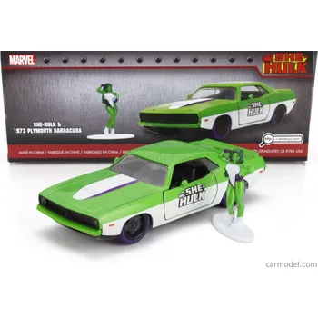 Dětské zboží Jada Plymouth Barracuda With She-hulk Figures 1973 1:32 Zelená Bílá
