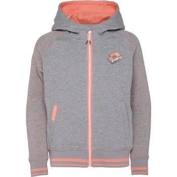 Dívčí oblečení Dívčí celorozepínací mikina s kapucí Lotto MANET 152/158 Šedá, Lososová, Bílá