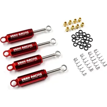 RC náhradní díl Yeah Racing Set hliníkových tlumičů 4ks pro Traxxas TRX-4M, červené
