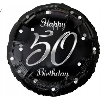 Balónek Id_5470 FÓLIOVÝ BALÓNEK 50 ČERNÝ STŘÍBRNÝ 45 cm KULATÝ BALÓNKY BALÓNEK