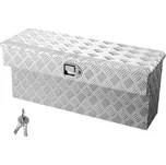 VEVOR Krabice na nářadí do korby nákladního vozu, odolná hliníková krabička na nářadí s dezénem, organizér na nářadí se zámkem a klíčem, ideální pro pickup, korbu nákladního vozu, obytný vůz, přívěs, 864 x 305 x 390 mm, stříbrná