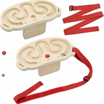 Dřevěná hračka BALANČNÍ LABYRINT DESKA PRO ZÁBAVU TĚLA ROVNOVÁHA DŘEVĚNÁ VIGA