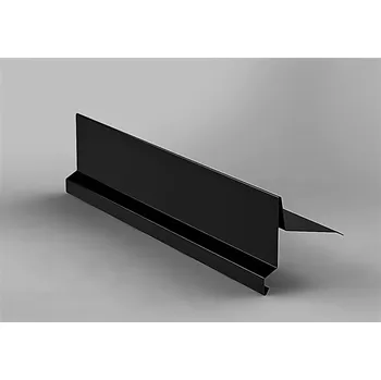 Závětrná lišta klasik horní s okapnicí r.š.250mm Al Hliník 0.6mm lakovaný RAL 9005 černá dl.2m