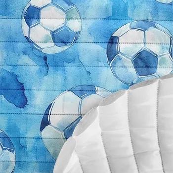 2. Třída - Prošívaná šusťákovina fotbalový míč na modrém hřišti